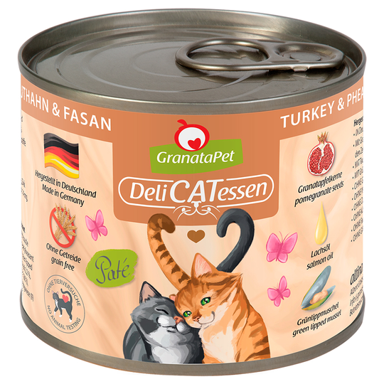 GranataPet DeliCatessen -säästöpakkaus 24 x 200 g - kalkkuna & fasaani