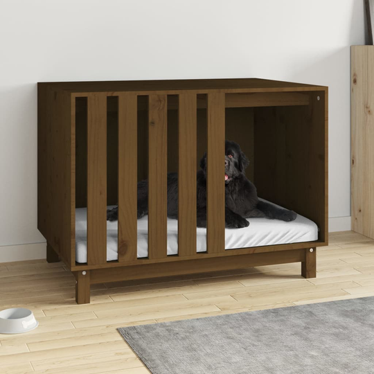 vidaXL Koirankoppi hunajanruskea 90x60x67 cm täysi mänty