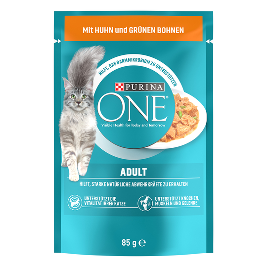 Purina One Adult - kana & vihreät pavut (13 x 85 g)