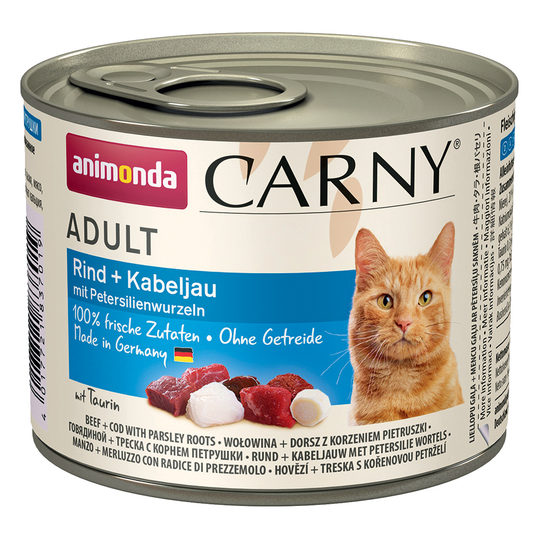 Animonda Carny Adult 6 x 200 g - nauta, turska & persiljanjuuri