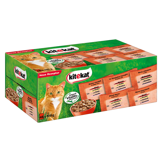 Kitekat Pouches -säästöpakkaus 96 x 100 g - Seikkailijan sekoitus