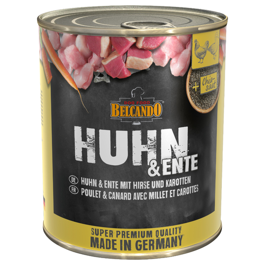 Säästöpakkaus Belcando Super Premium 12 x 800 g - kanaa & ankkaa hirssillä ja porkkanoilla