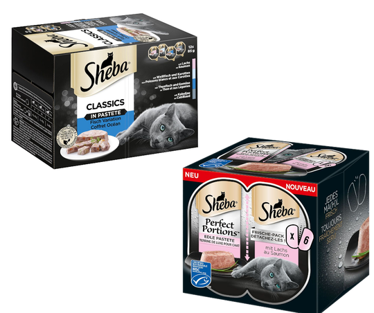 48 x 85 g Sheba-rasiat + 48 x 37,5 g Perfect Portions -lohiruokaa erikoishintaan! - Classics in Pate