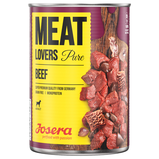 9 + 3 kaupan päälle! 12 x 400 g Josera Meatlovers - Pure: nauta