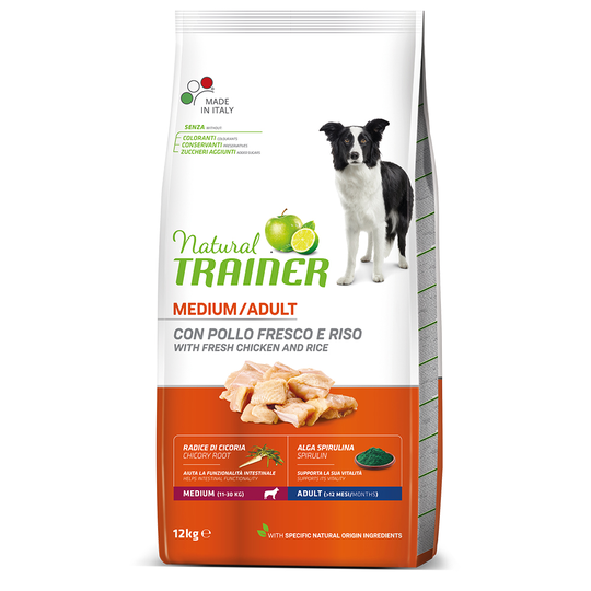 Trainer Natural Medium Chicken, Rice, Aloe vera - säästöpakkaus: 2 x 12 kg