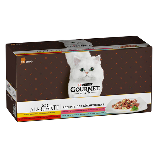 Gourmet A la Carte 60 x 85 g - Chef's Collection (kana, nauta, taimen, seiti)