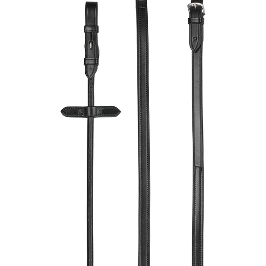 CATAGO rolled leather /rubber reins Musta (PONY)