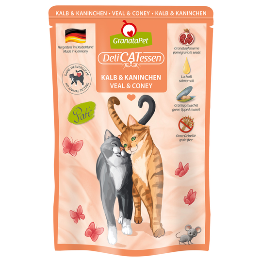 GranataPet DeliCatessen Pouch -säästöpakaus 24 x 85 g - vasikka & kani