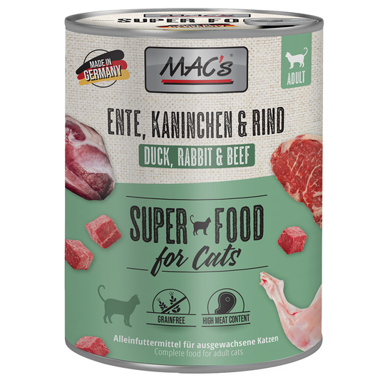 MAC´s Cat -kissanruoka 12 x 800 g - ankka, kani, nauta