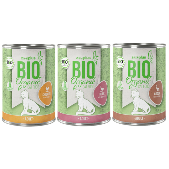zooplus Bio -kokeilupakkaus 6 x 400 g - 3 makua