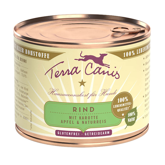 Terra Canis 6 x 200 g - nauta, porkkana, omena & tumma riisi