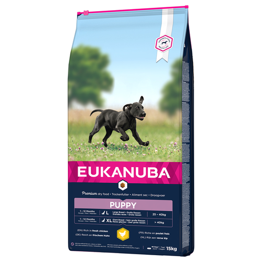 Eukanuba-säästöpakkaus - 2 x 15 kg Puppy Large Breed Chicken