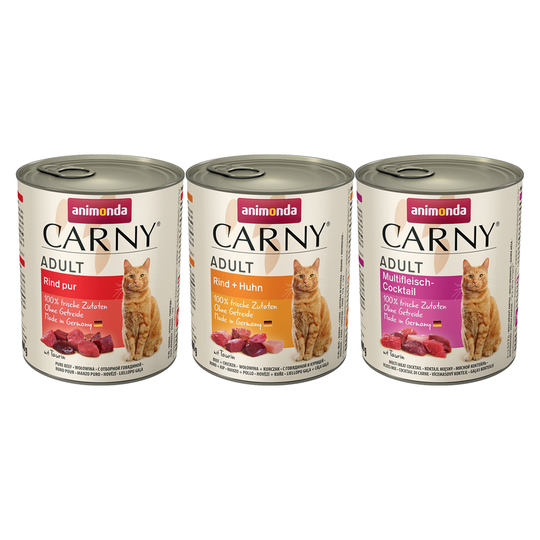 Animonda Carny Adult -lajitelmat 6 x 800 g - nautalajitelma (3 makua)
