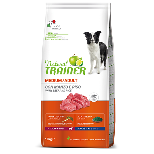 Trainer Natural Medium, Beef, Rice, Ginseng - 12 kg