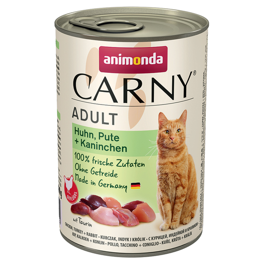 Animonda Carny Adult-lajitelmat 12 x 400 g - kana, kalkkuna & kani