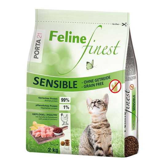 Porta 21 -tuplapakkaus 2 x 2 kg - Feline Finest Sensible - viljaton