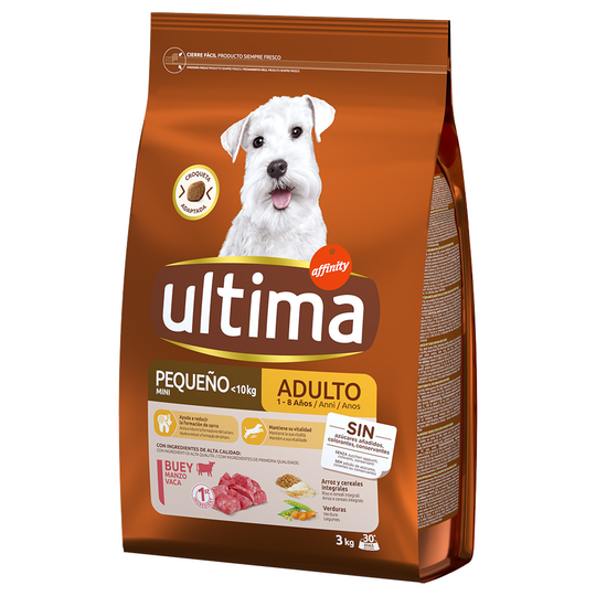Ultima koira Mini Adult nauta - 3 kg
