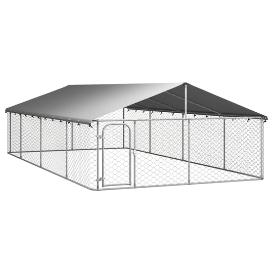 vidaXL Koiran ulkohäkki katoksella 600x300x150 cm