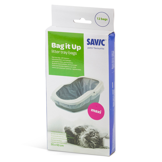 Savic Nestor Impression "Flamingo" -kissanvessa - oheen: Bag it Up litter tray bags, Maxi, 1 x 12 kpl (ei sis. kissanvessaa)