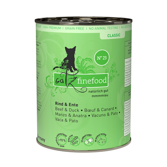 catz finefood -purkkiruoka 6 x 400 g - nauta & ankka