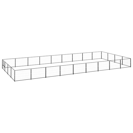 vidaXL Koiranhäkki musta 36 m² teräs