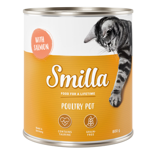 Säästöpakkaus: Smilla-siipikarjapata 24 x 800 g - siipikarja & lohi