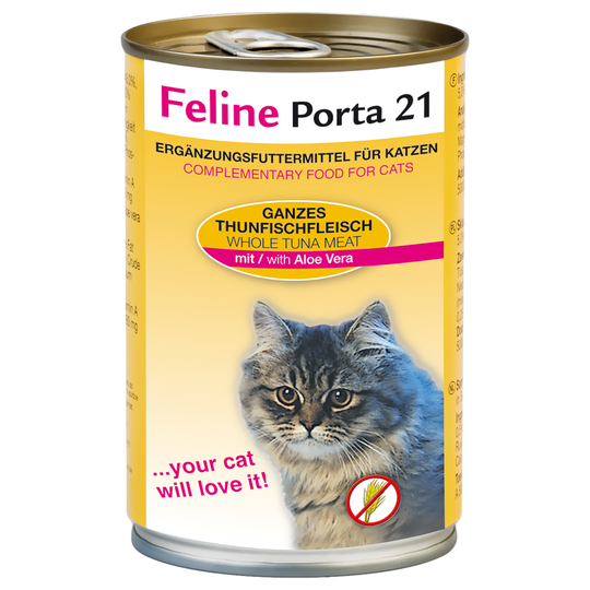 Feline Porta 21 -kissanruoka 6 x 400 g - tonnikala & aloe (viljaton)