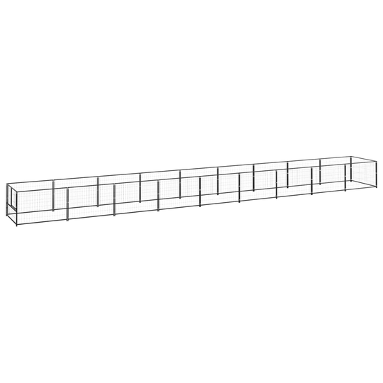vidaXL Koiranhäkki musta 9 m² teräs