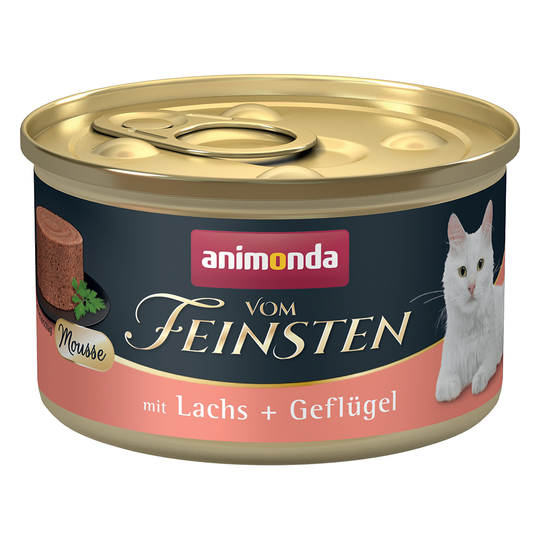 10 + 2 kaupan päälle! 12 x 85 g Animonda Vom Feinsten Adult - lohi + siipikarja