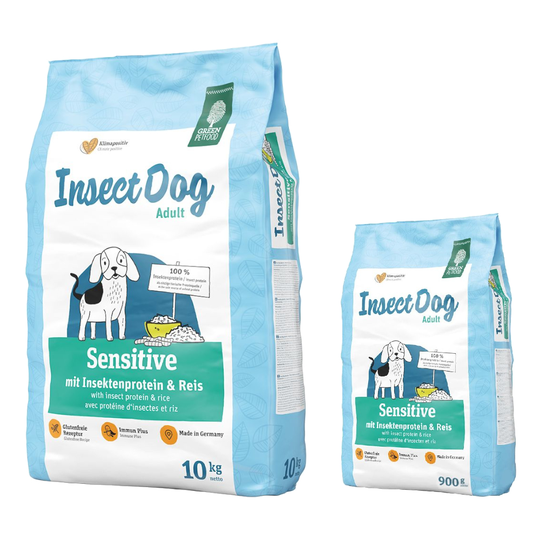 7,5 kg / 10 kg Green Petfood -kuivaruokaa + 2 x 900 g kaupan päälle! - InsectDog Sensitive (10 kg)