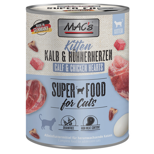 MAC´s Cat -kissanruoka 12 x 800 g - Kitten (vasikka & kanansydän)