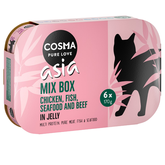 Cosma Asia hyytelössä 24 x 170 g erikoishintaan! - lajitelma 2 (5 makua)