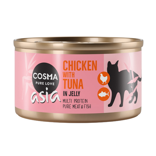 Cosma Asia hyytelössä -säästöpakkaus 24 x 85 g - kana & tonnikala