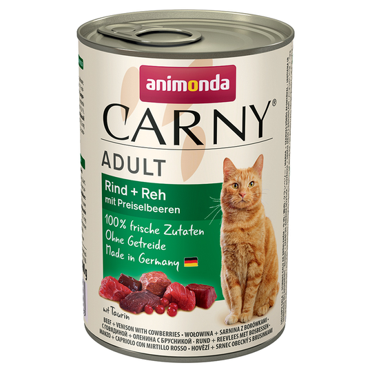 Animonda Carny Adult-lajitelmat 12 x 400 g - nauta, poro & puolukka