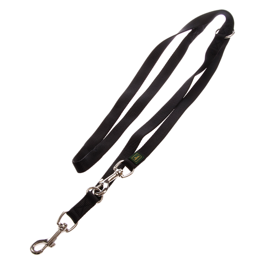 HUNTER Vario Basic -talutushihna, musta - pituus 200 cm, leveys 15 mm, säädettävä