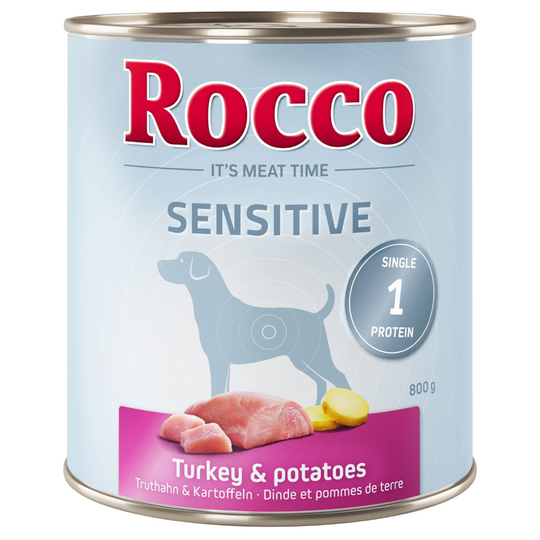 Rocco Sensitive -säästöpakkaus 12 x 800 g - kalkkuna & peruna