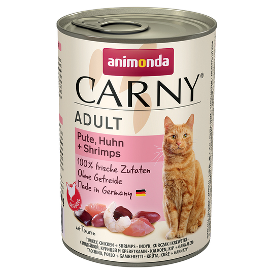 Animonda Carny Adult-lajitelmat 12 x 400 g - kalkkuna, kana & katkarapu