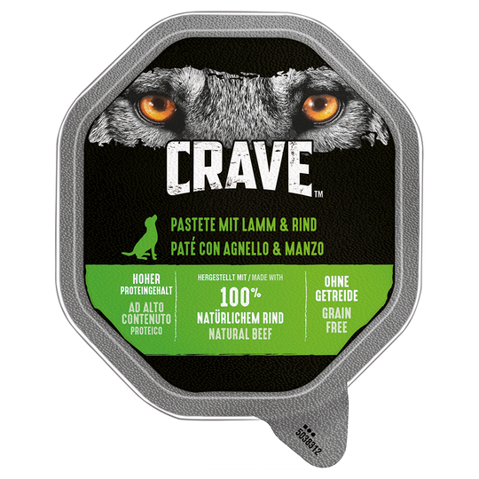 150 g / 6 x 400 g Crave Adult Pate erikoishintaan! - lammas & nauta (150 g)