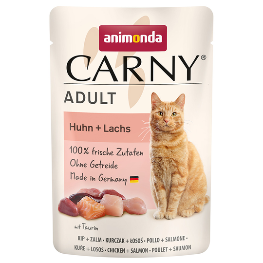 Animonda Carny Pouch 24 x 85 g - kana + lohi