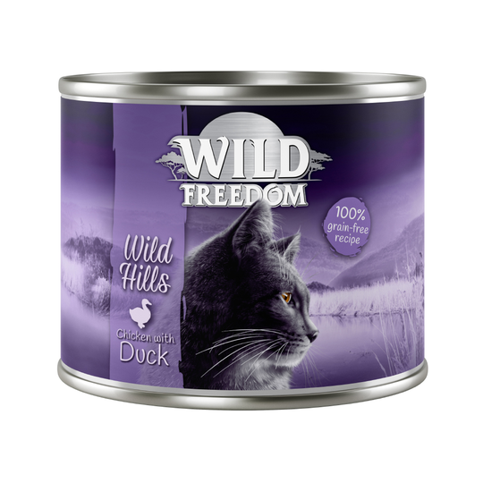 20 + 4 kaupan päälle! Wild Freedom 24 x 200 g / 400 g - Wild Hills - ankka & kana 24 x 200 g