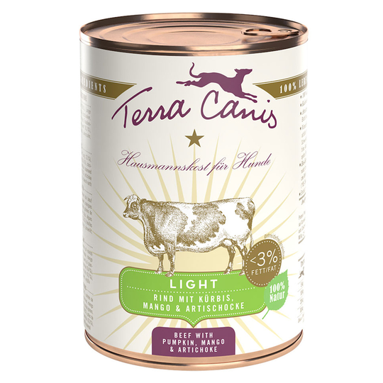 Terra Canis Light -säästöpakkaus 12 x 400 g - nauta, kurpitsa, mango & artisokka