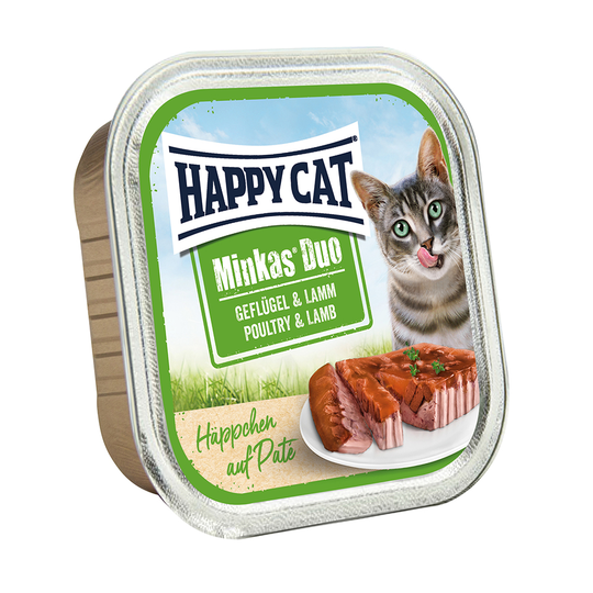 Happy Cat Minkas Duo Paté -rasiat 12 x 100 g - siipikarja & lammas