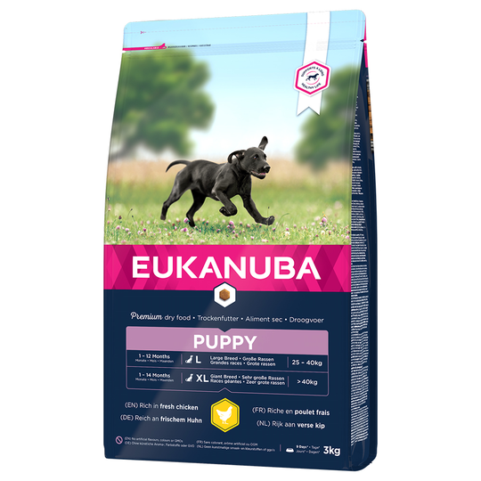 Eukanuba-säästöpakkaus - 2 x 3 Puppy Large Breed Chicken