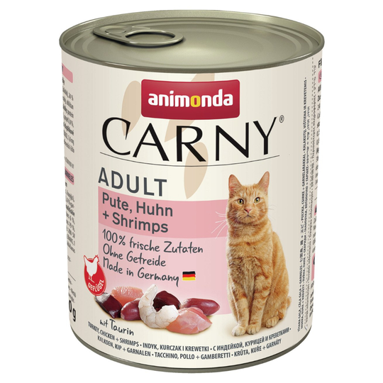 Animonda Carny Adult -säästöpakkaus 24 x 800 g - kalkkuna, kana & katkarapu