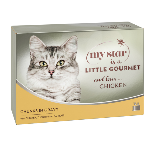 My Star is a little Gourmet - Chunks in Sauce 12 x 85 g - kana, kesäkurpitsa & porkkana
