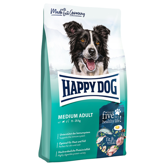 2 x zooPisteet: Happy Dog Supreme -säästöpakkaus - 2 x 12 kg Fit & Vital Medium Adult