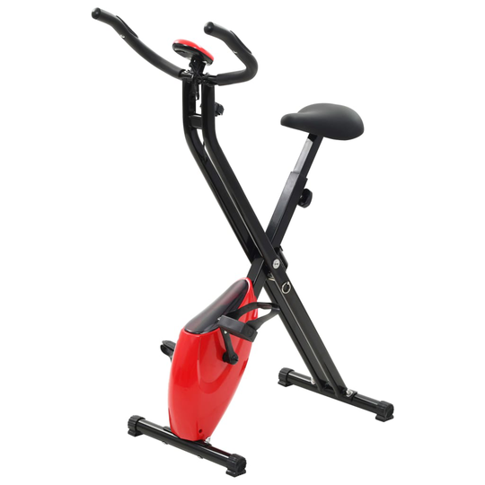 vidaXL Magneettinen Xbike Kuntopyörä sykemittarilla musta ja punainen