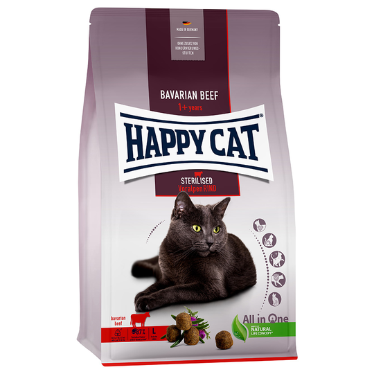 Happy Cat Sterilised Adult Bavarian Beef - 10 kg