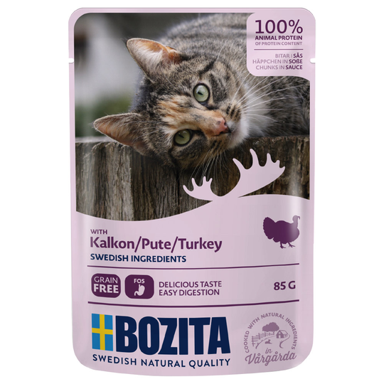 Bozita Chunks in Gravy Pouch 24 x 85 g - kalkkuna