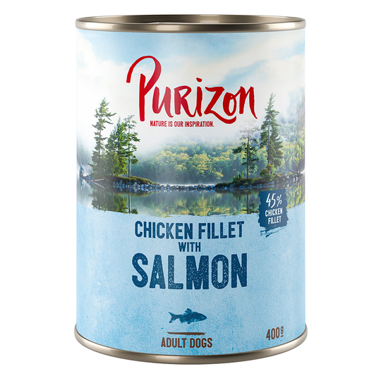5 + 1 kaupan päälle! Purizon Adult 6 x 400 g - lohi pinaatilla & kookoksella